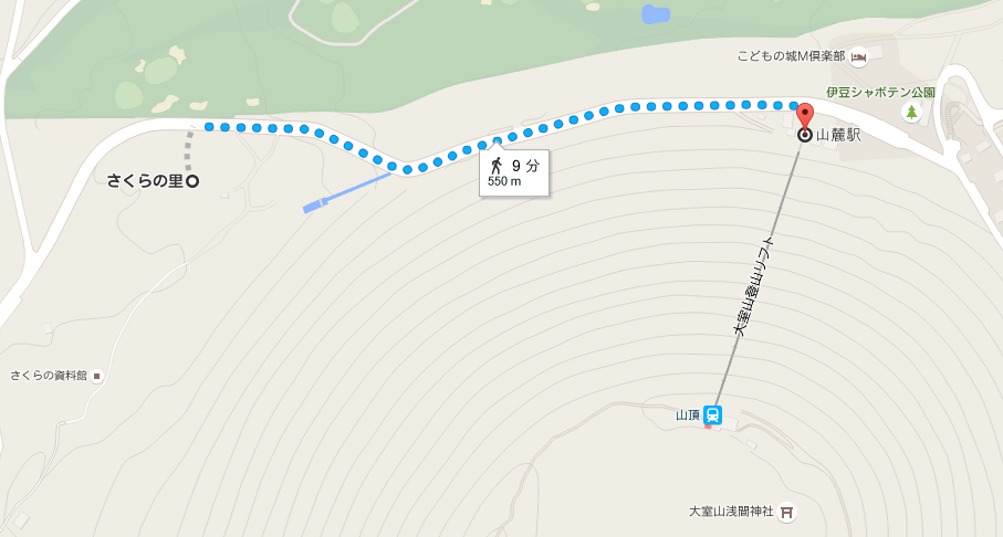 大室山へのアクセスマップ