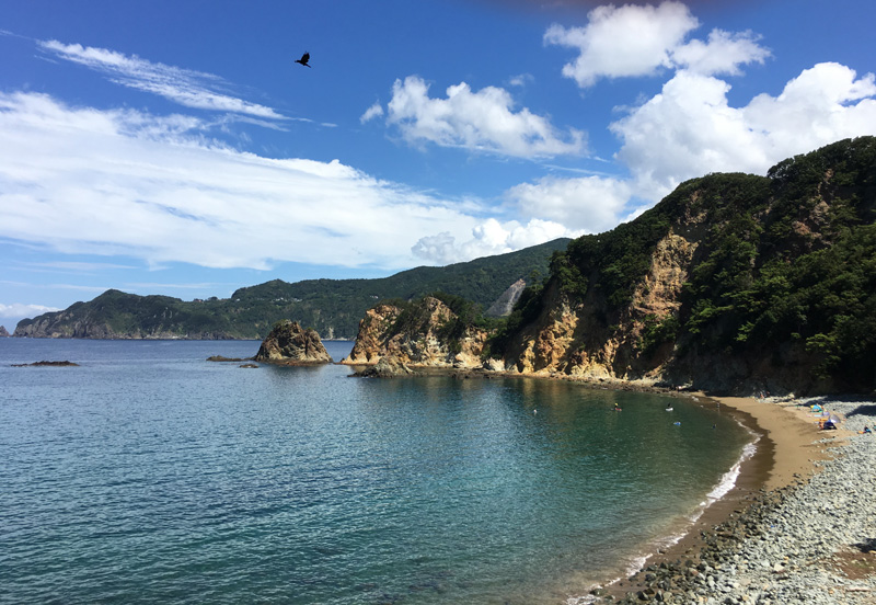 伊豆黄金崎で楽しいキャンプ　ビーチ・海水浴