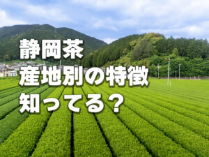 静岡茶産地別の特徴知ってる？